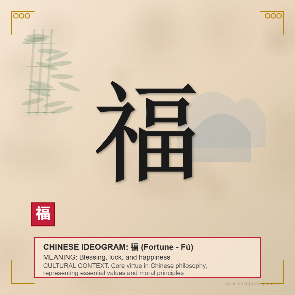Chinese Ideogram for Fortune (福)