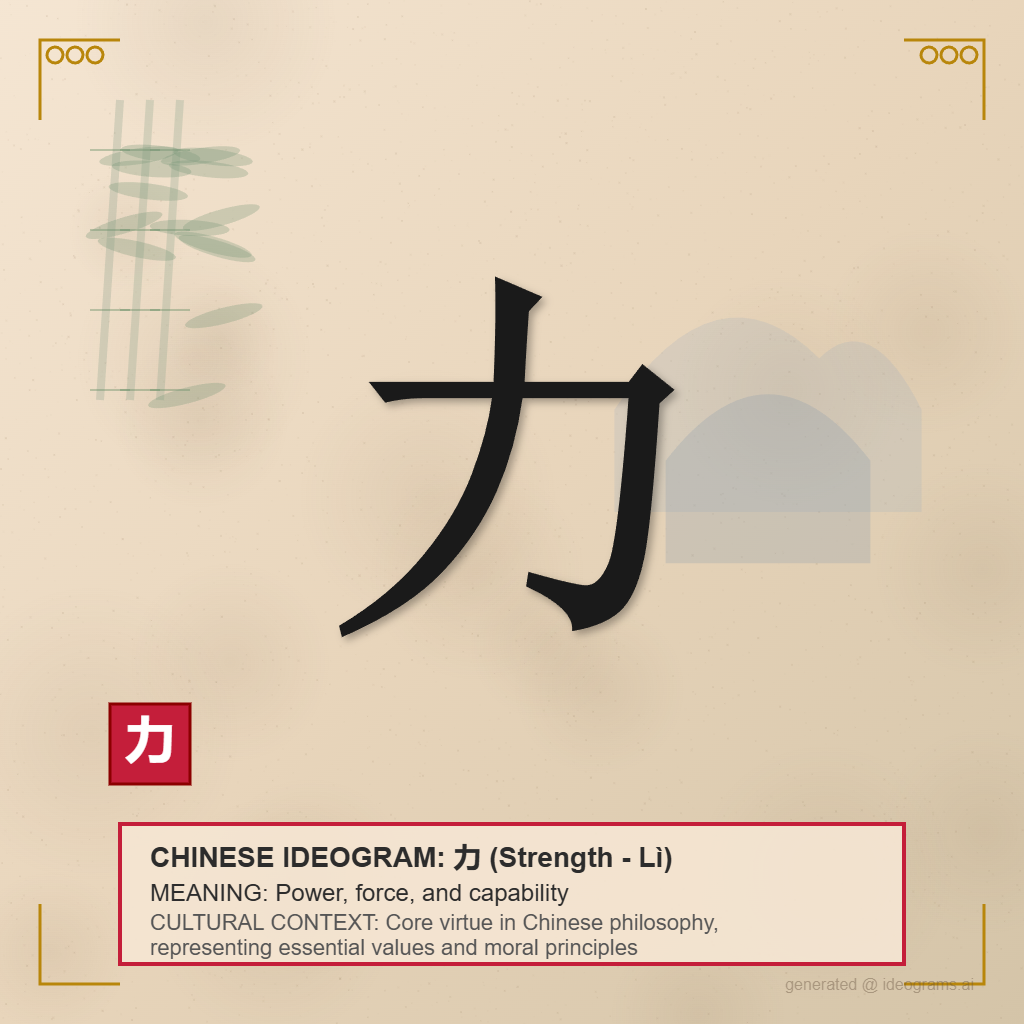 Chinese Ideogram for Strength (力)